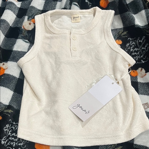 B51 Goumi- Brand Cream Terrycloth Henley Tank— 3t, NWT - Picture 1 of 3